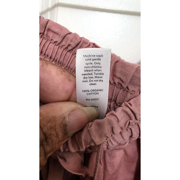 Athleta XXS Organic Cotton Wide-Leg Drawstring Pants Dusty Pink - Picture 6 of 6